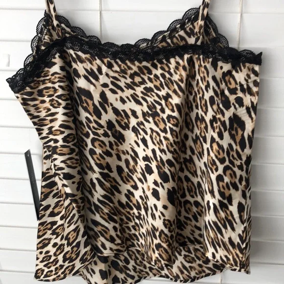 Cheetah Animal Print Cami Moa Moa SZ M Tan Black NWT - Picture 5 of 6